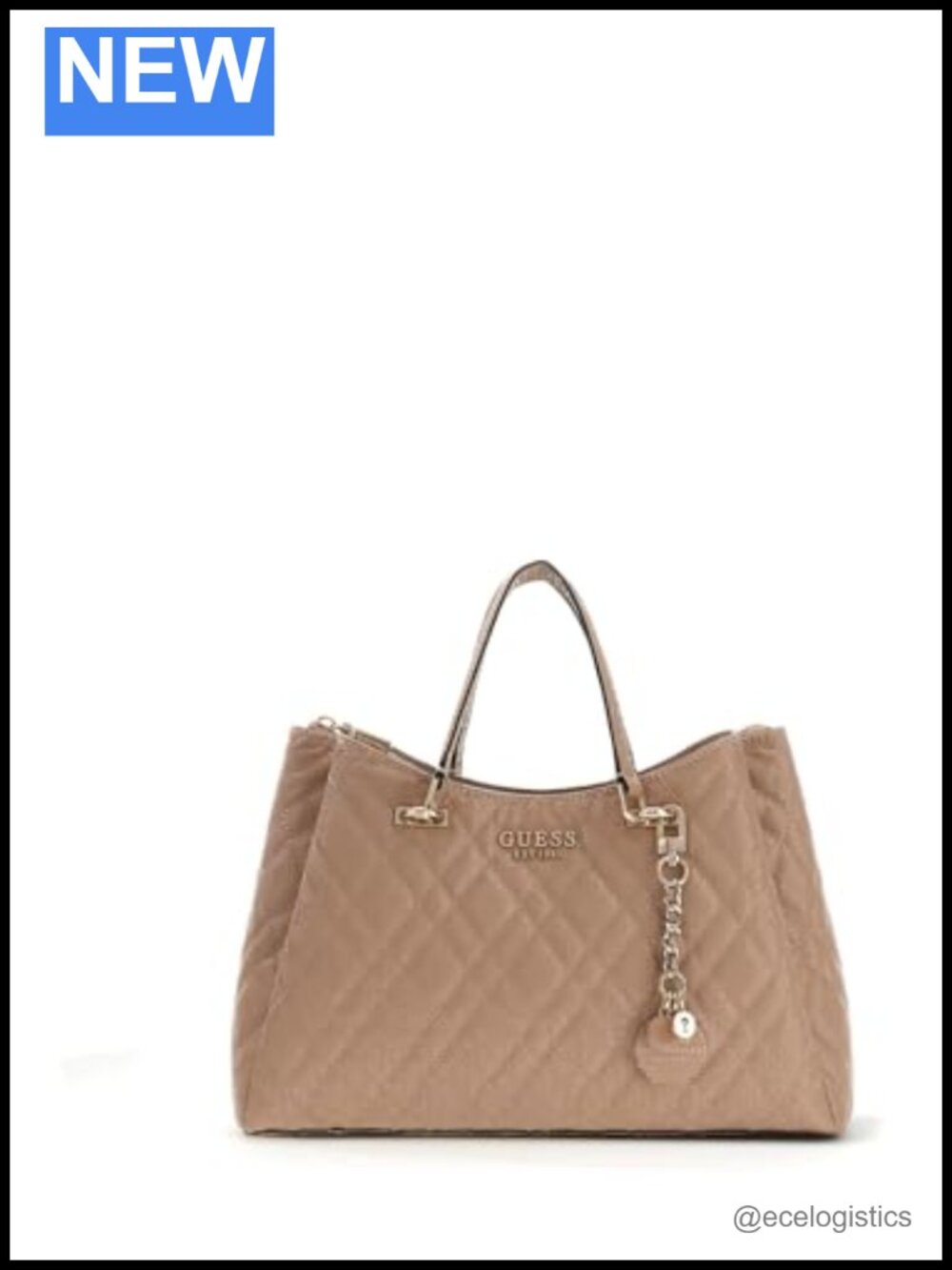 Guess Isemay Girlfriend Shoulder Satchel Purse Polyurethane Gold Hardware